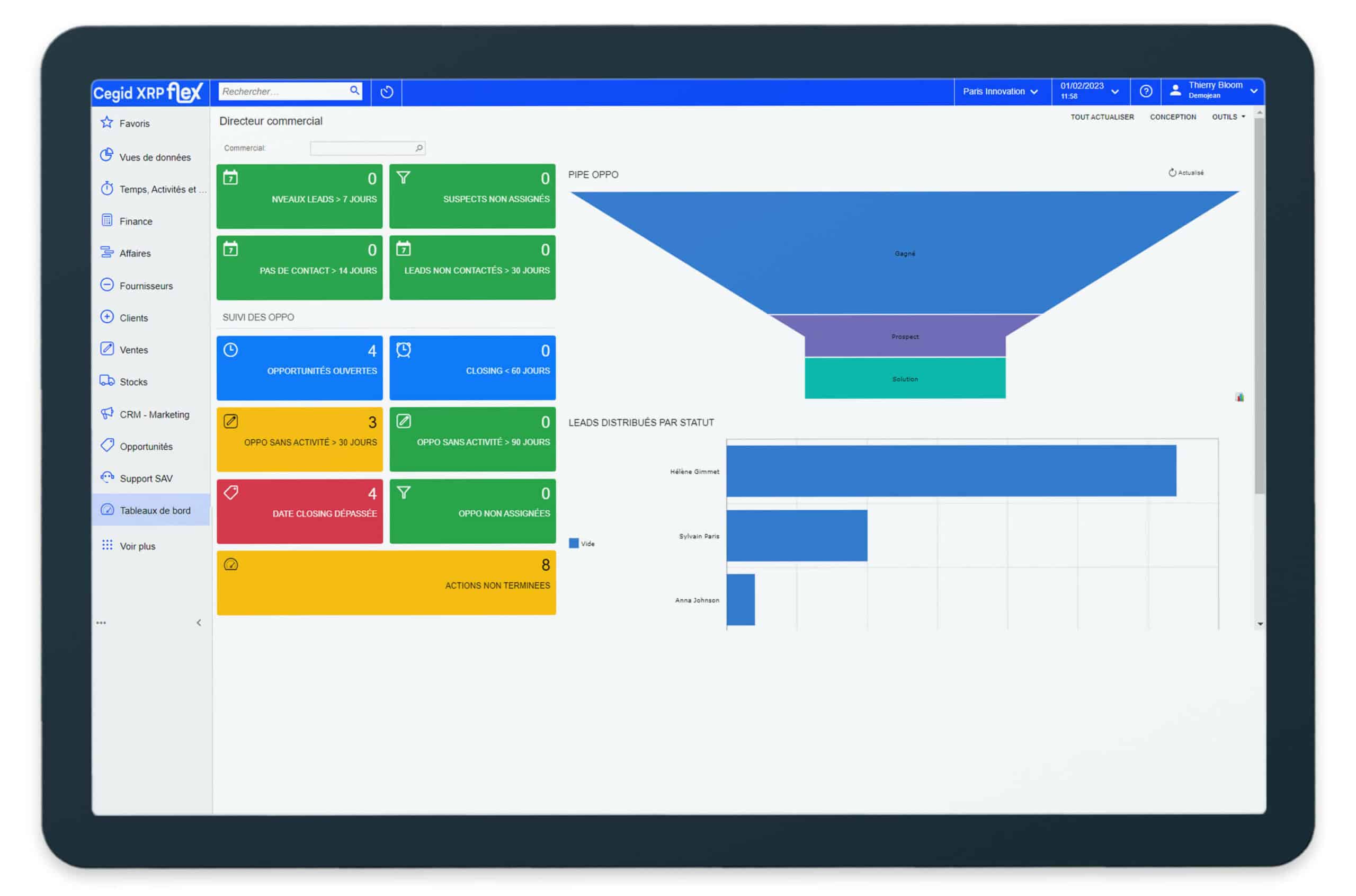 interface Cegid XRP Flex CRM