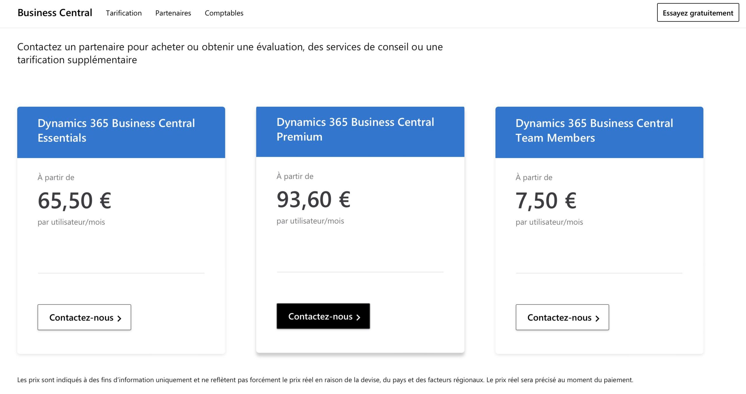 rapport qualité prix microsoft 365 Dynamics Business Central